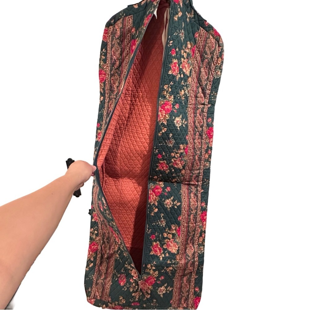 80s Vintage Vera Bradley Greenbriar Large Travel Garment Bag Paisley Floral EUC - Picture 4 of 16